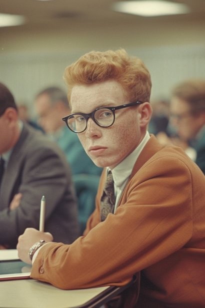 A young male professional attending a workshop or seminar, taking notes on a tablet. He's listening intently to a speaker (not in frame), showing an eagerness to learn. His expression is focused, and the setting is a conference room with a few other attendees in the background.