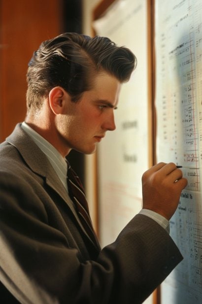 A photo of a young male professional, looking determined and focused, organizing his tasks and goals on a whiteboard. The setting should be a personal office space, indicating his transition into a new role with new responsibilities.