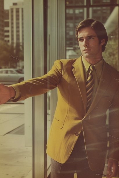 A male professional, looking hopeful and slightly anxious, extending his hand for a handshake with a new colleague who is out of frame. This scene captures his attempt to build relationships and integrate into the new workplace culture.