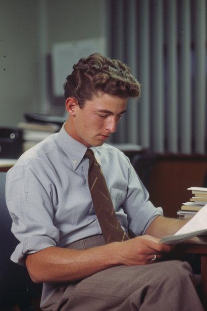 A male professional, sitting alone in a quiet, well-lit corner of an office, reviewing a document that outlines health insurance options and other benefits. His expression is one of careful consideration, underlining the significance of understanding and evaluating the tangible aspects of a job, like benefits and work arrangements, before making any drastic decisions.